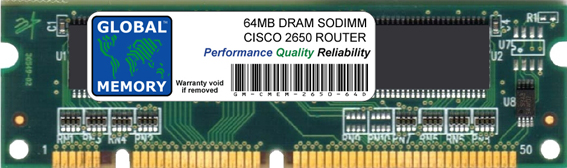 64MB DRAM SODIMM MEMORY RAM FOR CISCO 2650 ROUTER (MEM2650-64D)